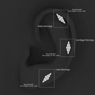 Rosec Jewels-Marquise Moissanite Cluster Geometric Earring for Cartilage Piercing