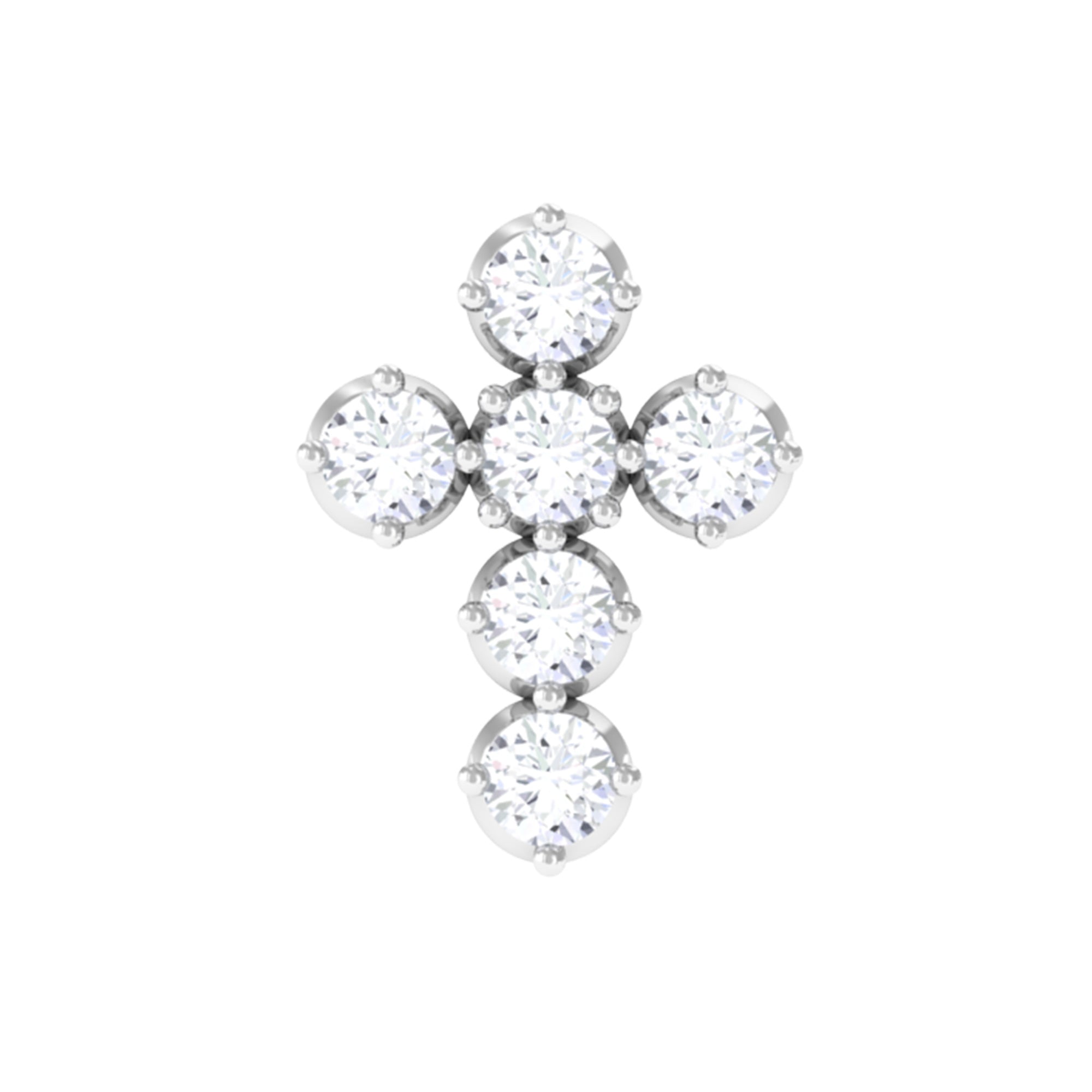 Rosec Jewels-Moissanite Gold Cross Earring for Cartilage Piercing