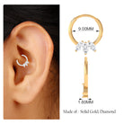 Rosec Jewels-Marquise Moissanite Hoop Earring for Daith Piercing