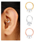 Rosec Jewels-Marquise Moissanite Hoop Earring for Daith Piercing