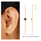 5 MM Round Rhodolite Solitaire Ear Pin in Bezel Setting Rhodolite - ( AAA ) - Quality - Rosec Jewels