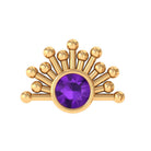 Rosec Jewels-Bezel Set Round Amethyst Sunburst Helix Earring