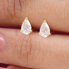 Rosec Jewels-Pear Shape Moissanite Solitaire Conch Earring