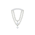 Rosec Jewels-Moissanite Double Chain Dangling Earring for Cartilage Piercing