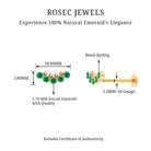 Rosec Jewels-Natural Emerald Curved Climber Earring for Helix Piercing in Gold