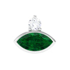 Rosec Jewels-Marquise Cut Created Emerald Helix Earring with Moissanite