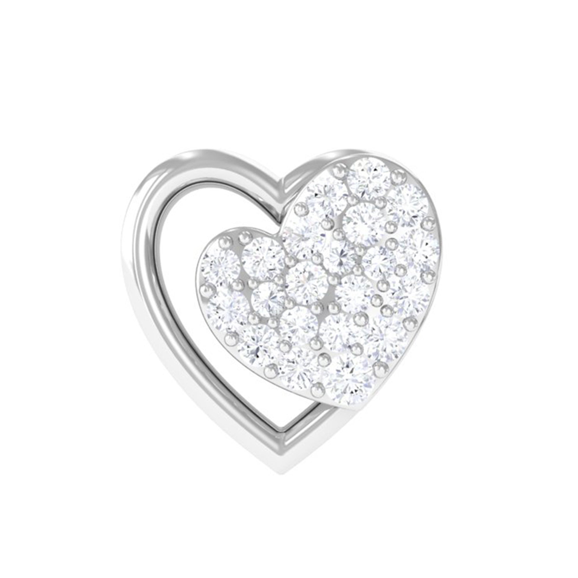 Rosec Jewels-Moissanite Heart Stud Earring for Rook Piercing