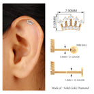 Rosec Jewels-Moissanite Crown Helix Earring with Gold Beaded