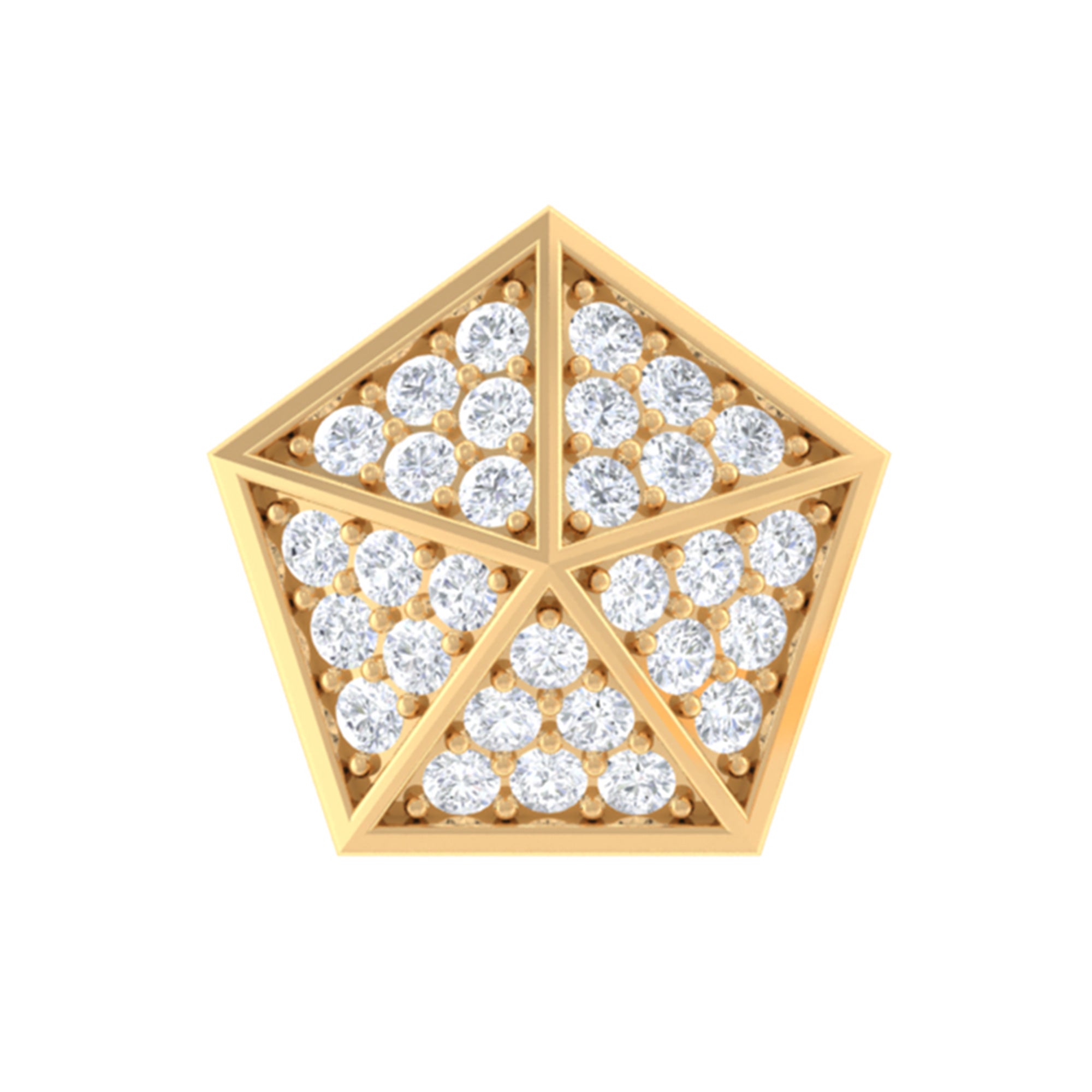 Rosec Jewels-Certified Moissanite Gold Pentagon Cartilage Earring