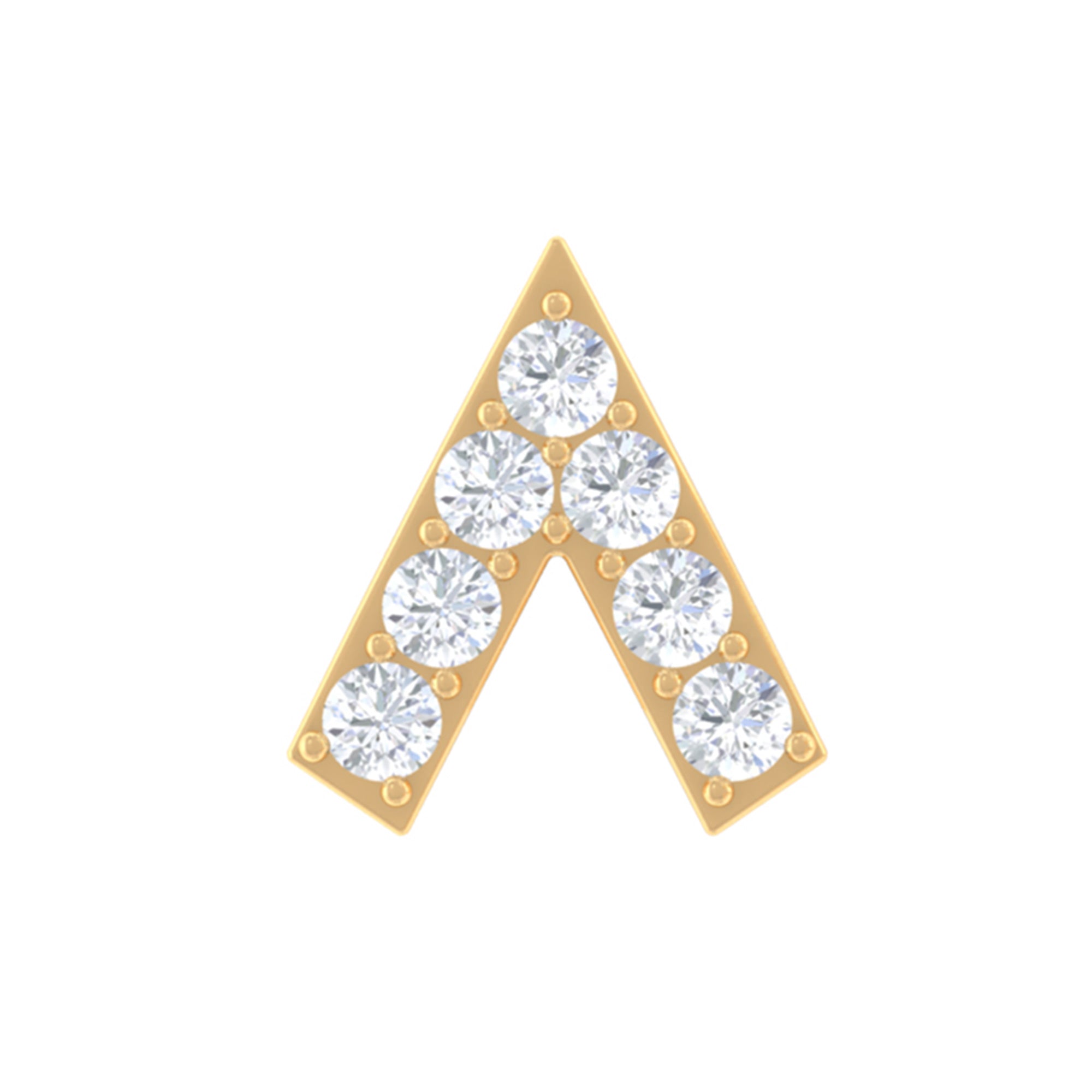 Rosec Jewels-Genuine Diamond V Shape Earring for Tragus Piercing in Gold