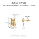 Teddy Bear Stud Earrings for Women with Diamonds Diamond - ( HI-SI ) - Color and Clarity - Rosec Jewels