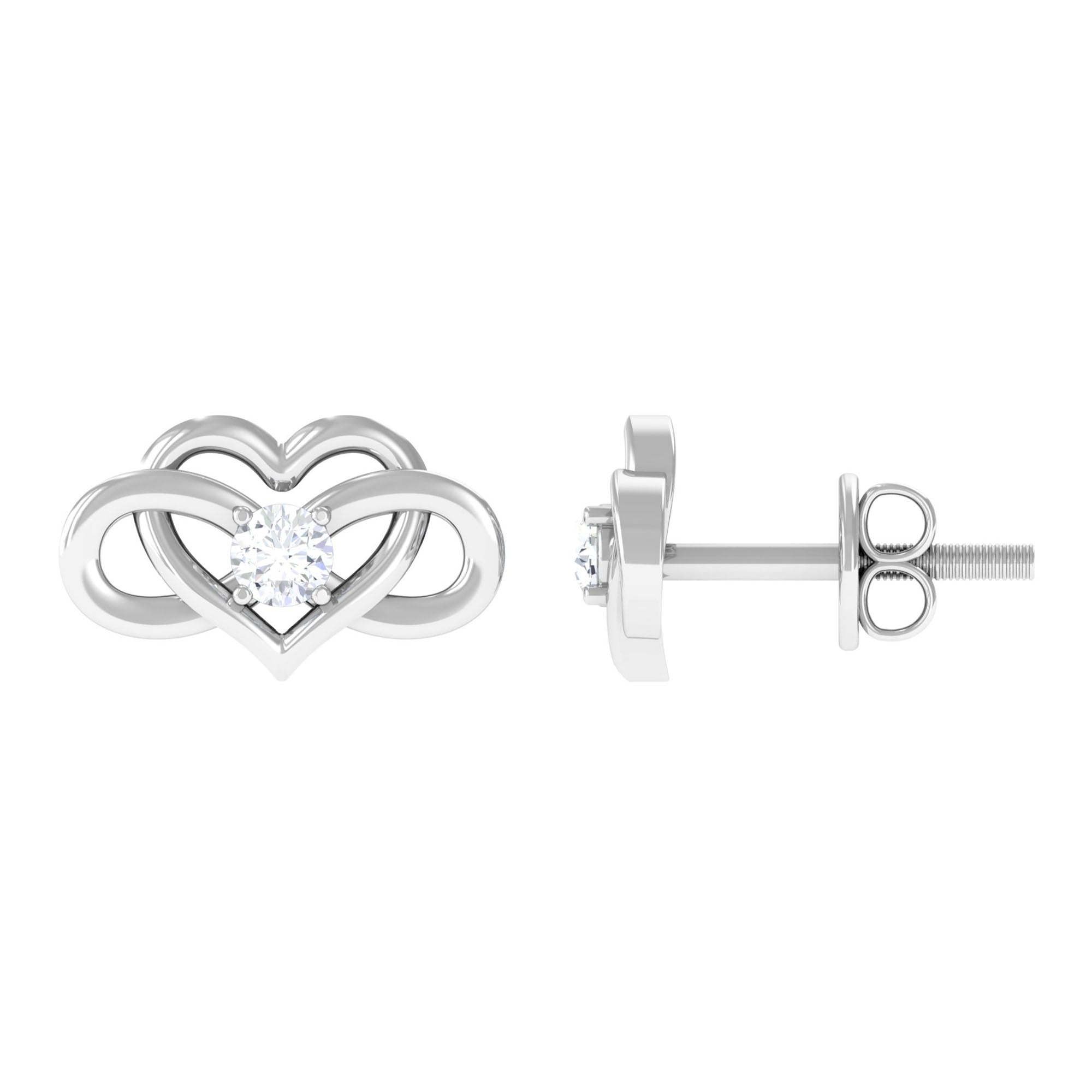 Diamond Infinity Heart Earrings For Women Diamond - ( HI-SI ) - Color and Clarity - Rosec Jewels