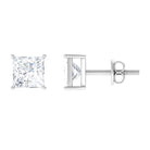 Prong Set Princess Cut Solitaire Diamond Stud Earrings Diamond - ( HI-SI ) - Color and Clarity - Rosec Jewels