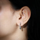 0.25 CT Braided Hoop Earrings with Moissanite in Silver - Rosec Jewels