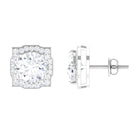 3.75 CT Moissanite Vintage Inspired Halo Stud Earrings Moissanite - ( D-VS1 ) - Color and Clarity - Rosec Jewels