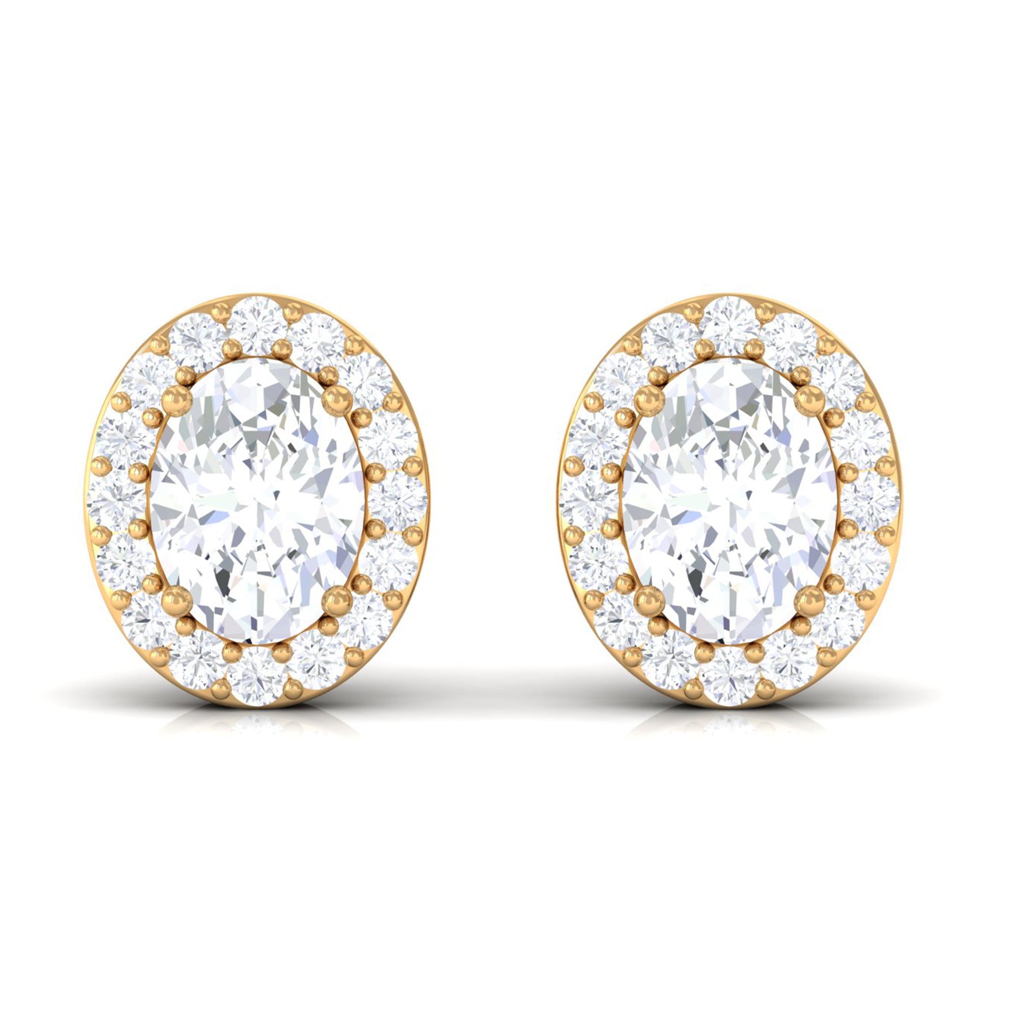 Certified Zircon Screw Back Stud Earrings Zircon - ( AAAA ) - Quality - Rosec Jewels