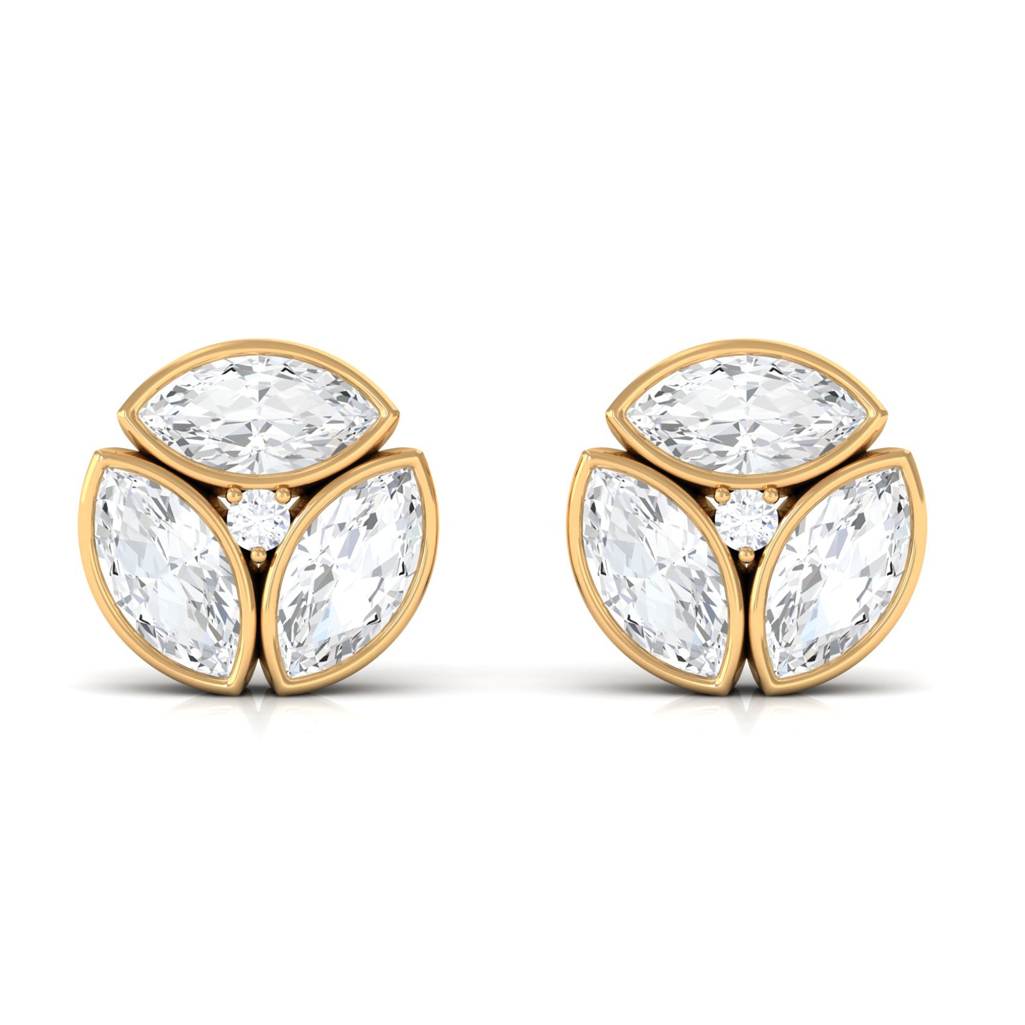 Dainty Zircon Screw Back Stud Earrings Zircon - ( AAAA ) - Quality - Rosec Jewels