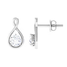 Cubic Zirconia Solitaire Infinity Screw Back Stud Earrings Zircon - ( AAAA ) - Quality - Rosec Jewels