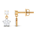 Zircon Star Drop Stud Earrings Zircon - ( AAAA ) - Quality - Rosec Jewels