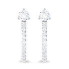 Cubic Zirconia Minimal Half Hoop Earrings Zircon - ( AAAA ) - Quality - Rosec Jewels