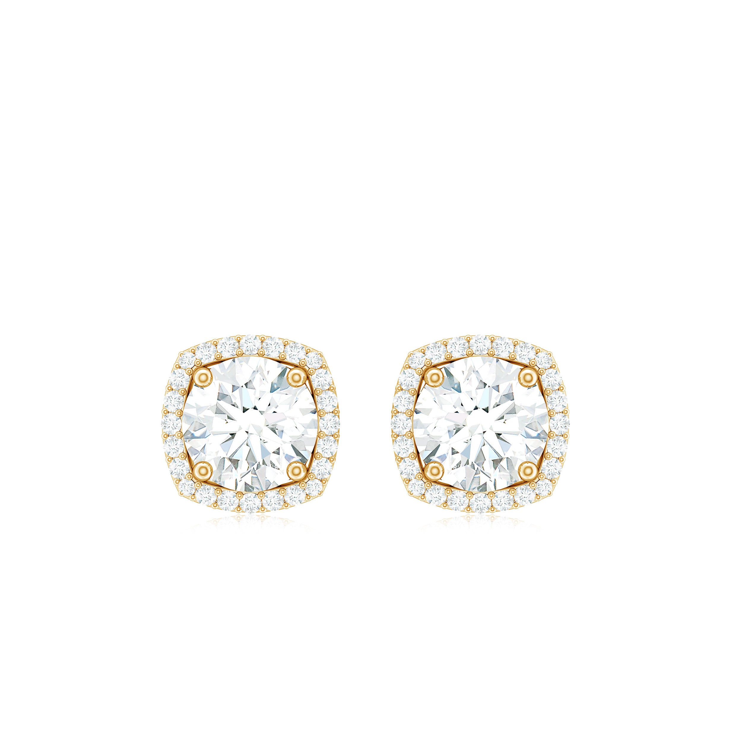 2.25 CT Round Cut Zircon Cocktail Halo Stud Earrings Zircon - ( AAAA ) - Quality - Rosec Jewels