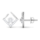 3/4 CT Cubic Zirconia Open Rhombus Stud Earrings Zircon - ( AAAA ) - Quality - Rosec Jewels