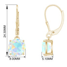 Cushion Cut Solitaire Ethiopian Opal Drop Earrings Ethiopian Opal - ( AAA ) - Quality - Rosec Jewels