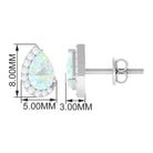 1.5 CT Ethiopian Opal Teardrop Stud Earrings with Diamond Ethiopian Opal - ( AAA ) - Quality - Rosec Jewels