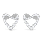 1/4 CT Round Diamond Infinity Heart Stud Earrings Diamond - ( HI-SI ) - Color and Clarity - Rosec Jewels