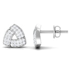 Minimal Triangle Shape Stud Earrings with Diamond Diamond - ( HI-SI ) - Color and Clarity - Rosec Jewels