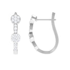 Natural Diamond Classic J Hoop Earrings in Gold Diamond - ( HI-SI ) - Color and Clarity - Rosec Jewels