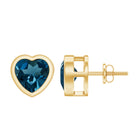 3 CT London Blue Topaz Heart Shape Stud Earrings for Women London Blue Topaz - ( AAA ) - Quality - Rosec Jewels