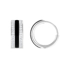 0.50 CT Certified Moissanite Black Enamel Hoop Earrings Moissanite - ( D-VS1 ) - Color and Clarity - Rosec Jewels