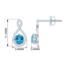 1/2 CT Round Cut Swiss Blue Topaz Solitaire Infinity Stud Earrings Swiss Blue Topaz - ( AAA ) - Quality - Rosec Jewels