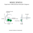 1/2 CT Emerald and Diamond Animal Stud Earrings with Screw Back Emerald - ( AAA ) - Quality - Rosec Jewels