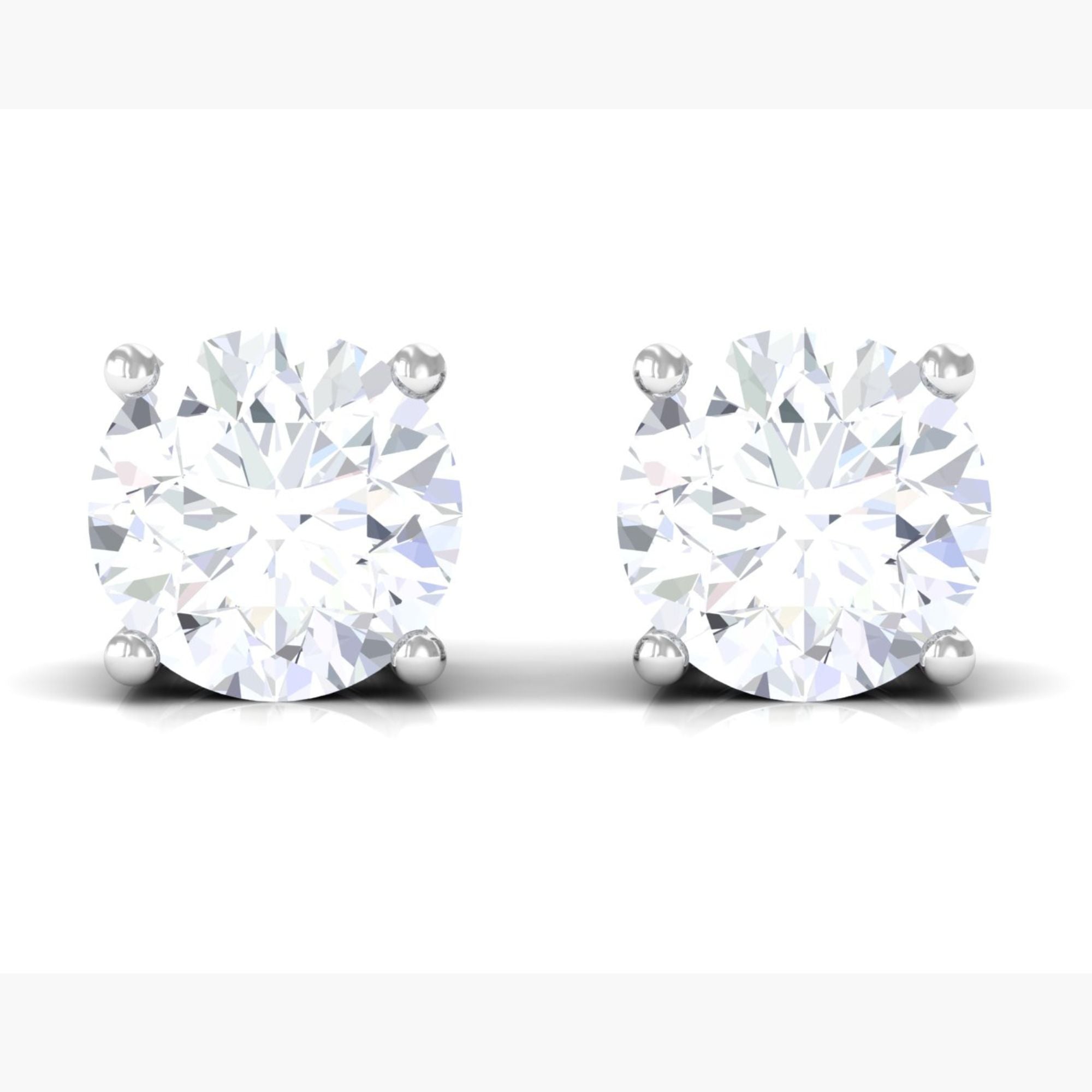 0.5 CT Moissanite Stud Silver Earrings For Women - Rosec Jewels