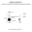 Lab Grown Black Diamond Minimal Infinity Stud Earrings with Diamond Lab Created Black Diamond - ( AAAA ) - Quality - Rosec Jewels