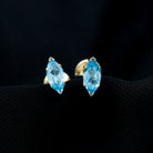 Marquise Cut Swiss Blue Topaz Solitaire Stud Earrings Swiss Blue Topaz - ( AAA ) - Quality - Rosec Jewels