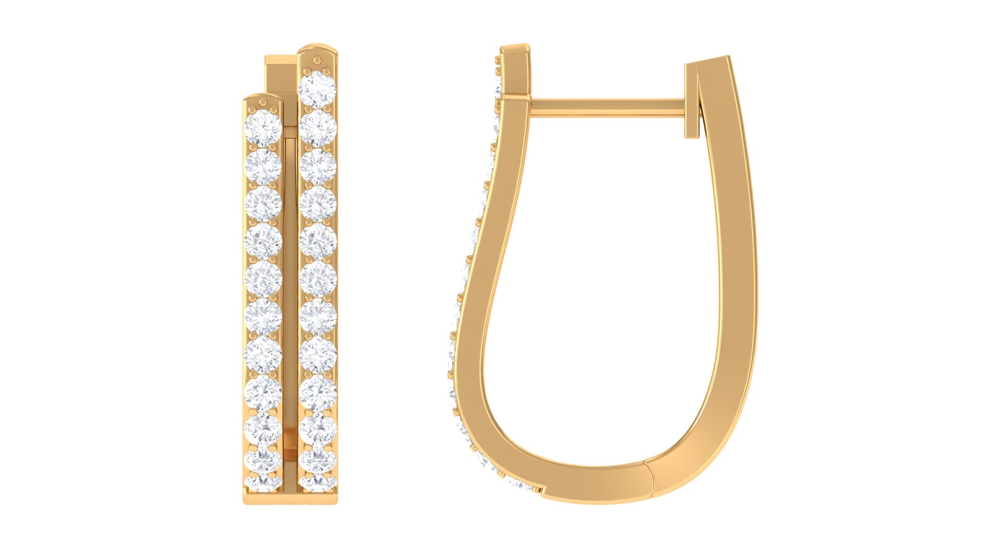 Rosec Jewels-Certified Real Diamond J Hoop Earrings