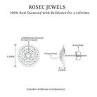 1 CT Floral Inspired Diamond Double Halo Stud Earrings Diamond - ( HI-SI ) - Color and Clarity - Rosec Jewels