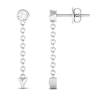 Rosec Jewels-Natural Diamond Long Chain Dangle Earrings