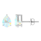 Pear Cut Ethiopian Opal Solitaire Stud Earrings in Gold Ethiopian Opal - ( AAA ) - Quality - Rosec Jewels