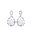 1/2 CT Rose Quartz Solitaire Infinity Stud Earrings Rose Quartz - ( AAA ) - Quality - Rosec Jewels