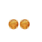 4 MM Genuine Orange Sapphire Solitaire Stud Earrings in Double Claw Prong Setting Orange Sapphire - ( AAA ) - Quality - Rosec Jewels