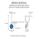 2.75 CT Oval London Blue Topaz and Diamond Hoop Drop Earrings London Blue Topaz - ( AAA ) - Quality - Rosec Jewels