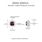 1 CT Round Rhodolite and Diamond Halo Stud Earrings Rhodolite - ( AAA ) - Quality - Rosec Jewels