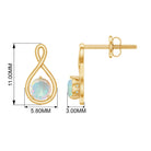 Simple Ethiopian Opal Solitaire Infinity Stud Earrings Ethiopian Opal - ( AAA ) - Quality - Rosec Jewels