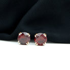 4.5 CT Created Ruby Solitaire Stud Earring in Double Claw Prong Setting Lab Created Ruby - ( AAAA ) - Quality - Rosec Jewels