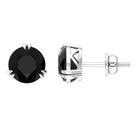 Black Onyx Solitaire Stud Earring in Claw Setting Black Onyx - ( AAA ) - Quality - Rosec Jewels