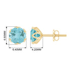 6 MM Round Cut Sky Blue Topaz Solitaire Stud Earrings for Women Sky Blue Topaz - ( AAA ) - Quality - Rosec Jewels